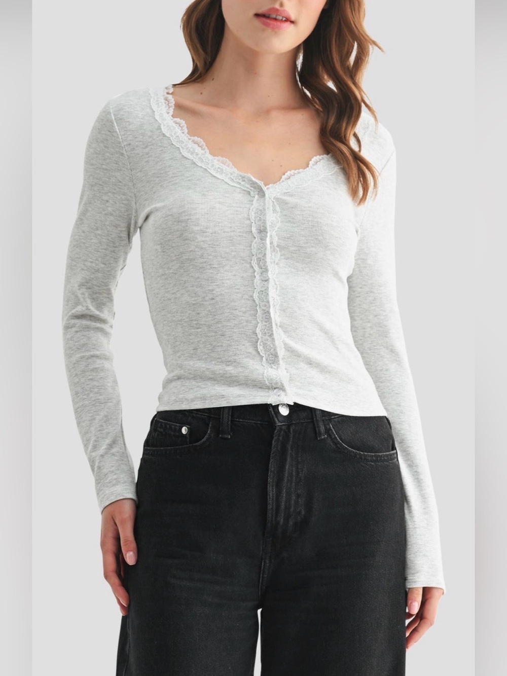Lush lace trim cardigan